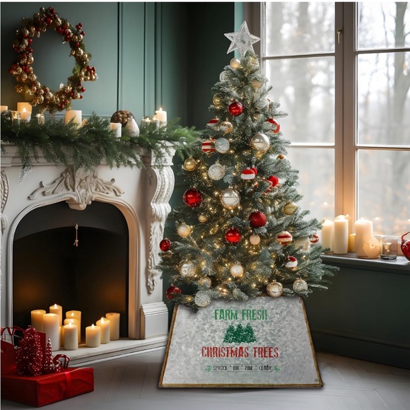 Christmas tree collar skirt metal farmhouse - Picture 4 of 6